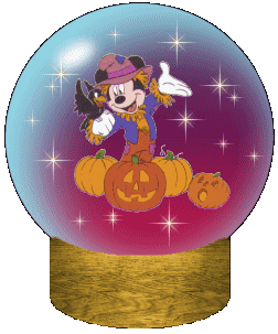 Стеклянный шар с Микки Маусом и тыквами
